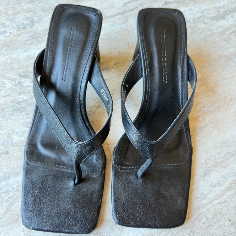 Princess Polly black sandal heels